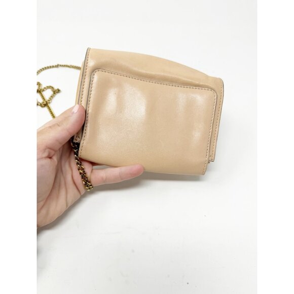 Chloé Elle Mini Leather Shoulder Bag Chain Strap Gold Tone Hardware Pink - Picture 8 of 10